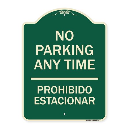 No Parking Anytime & Prohibido Estacionar Heavy-Gauge Aluminum Sign, 24 X 18, G-1824-23784